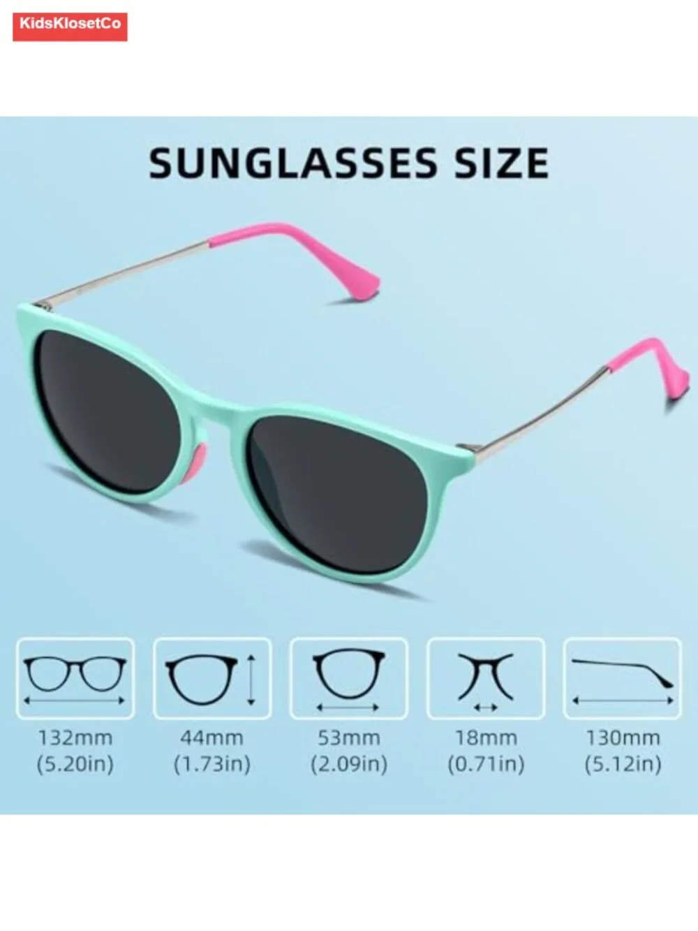 Kids Vintage Round Polarized Sunglasses UV400 Protection 5-12